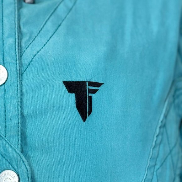 Tyrolia Ski Jacket Women’s L Teal Hooded Insulated 80s Retro Alpine Winter - Picture 12 of 16